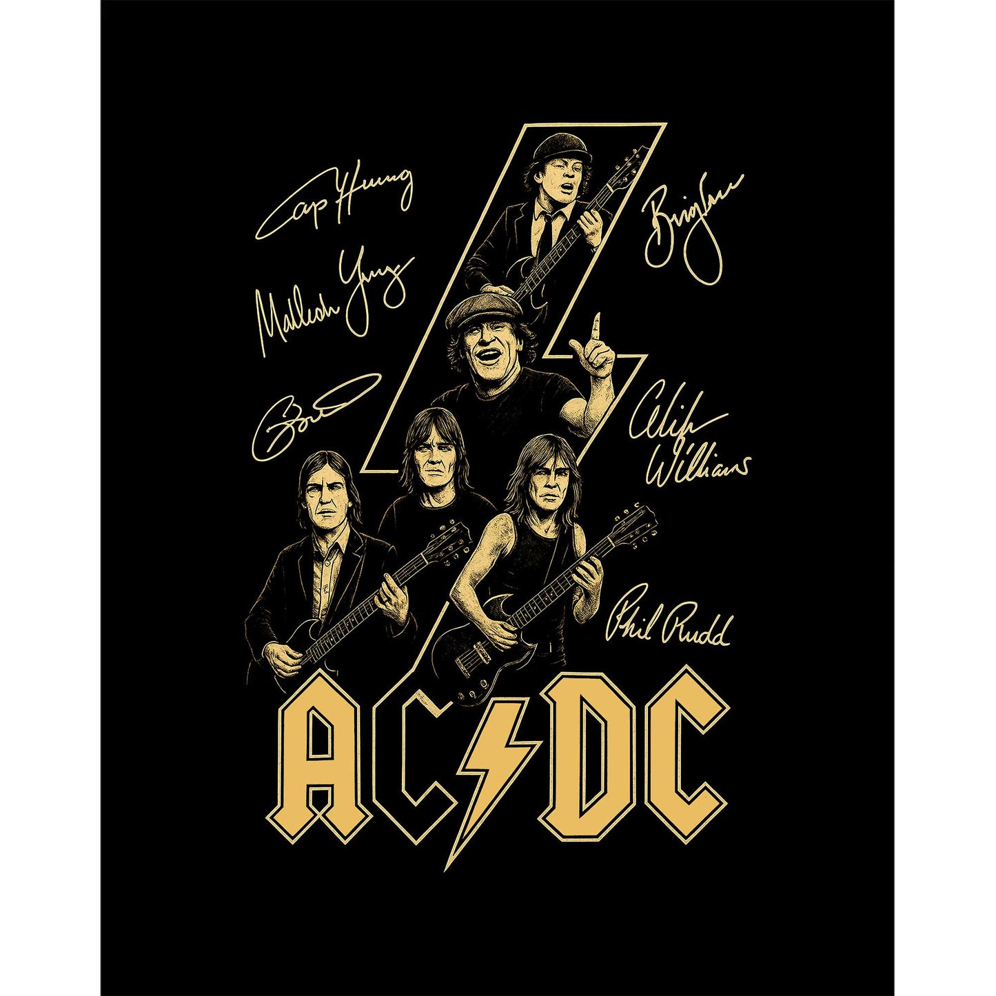 Ac Dc Silüet İmza Büyük Sırt Patch Yama