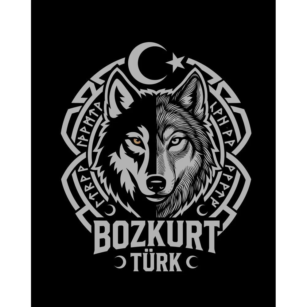 Bozkurt Türk Ay Yıldız Motifli Kurt Başı Baskılı Büyük Sırt Patch Yama