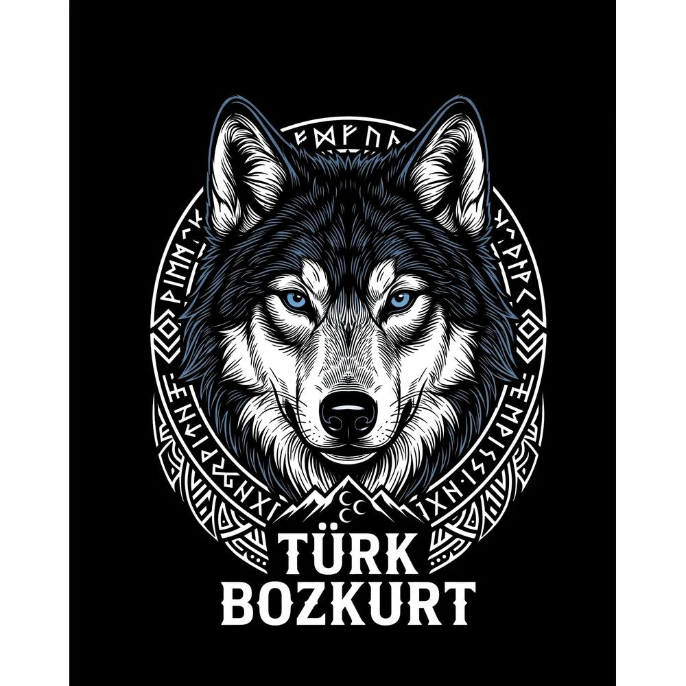 Türk Bozkurt Yazılı Detaylı Kurt Başı Baskılı Büyük Sırt Patch Yama