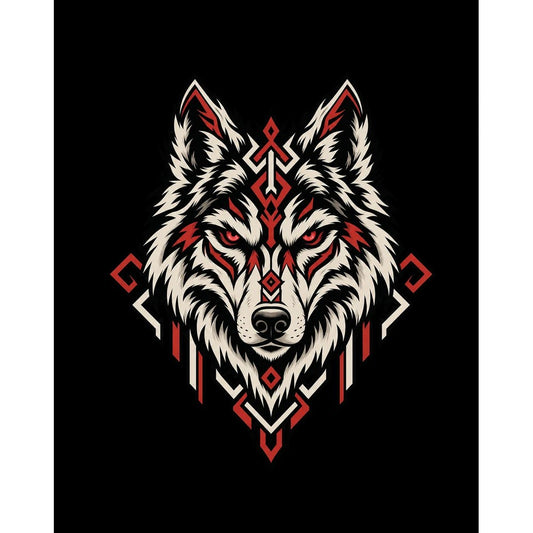 Geometrik Bozkurt Büyük Sırt Patch Yama
