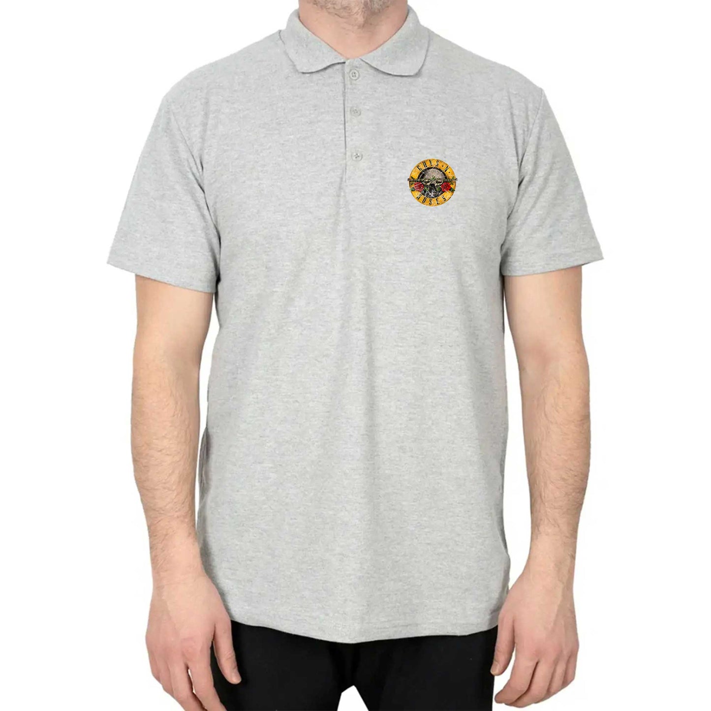 Guns N Roses Damaged Polo Yaka Renkli Tişört
