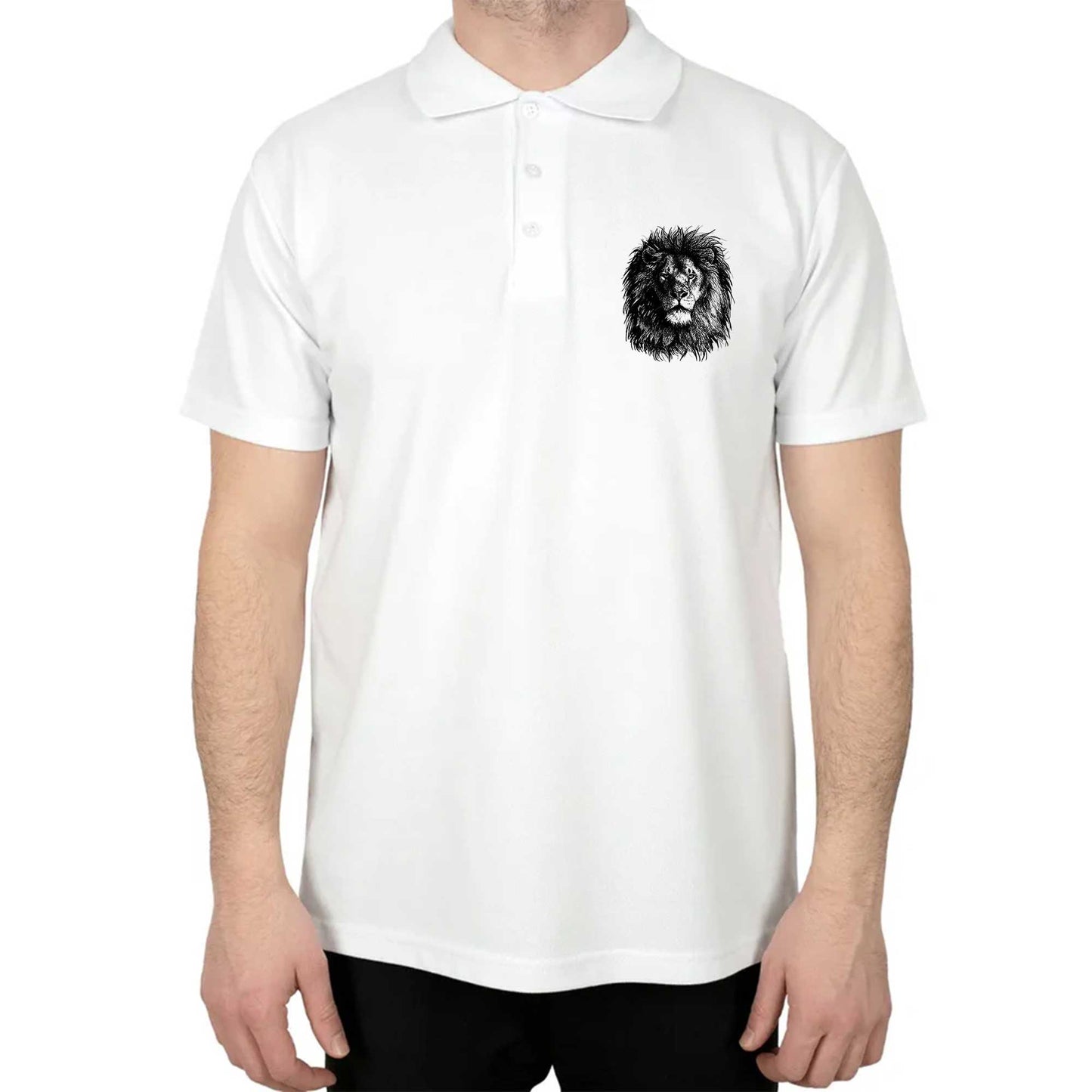 Aslan Siyah Polo Yaka Renkli Tişört