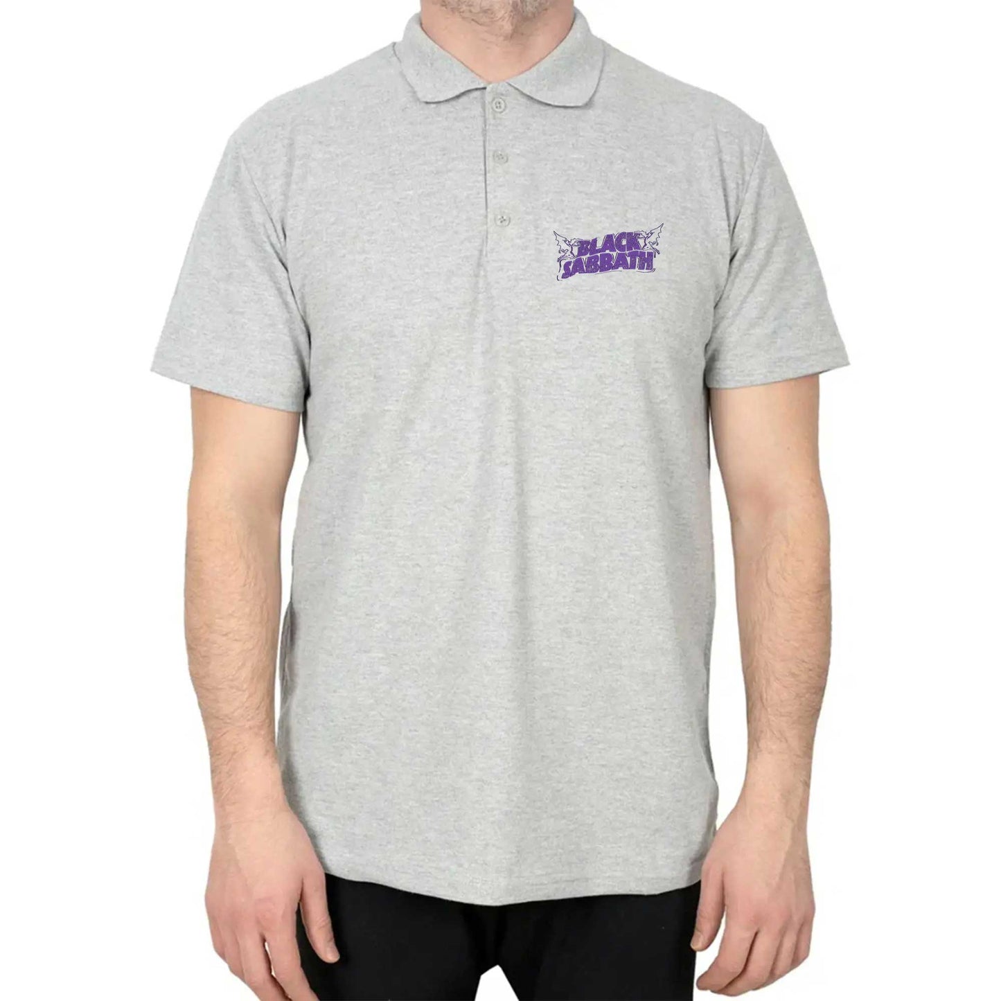 Black Sabbath Purple Logo Polo Yaka Renkli Tişört