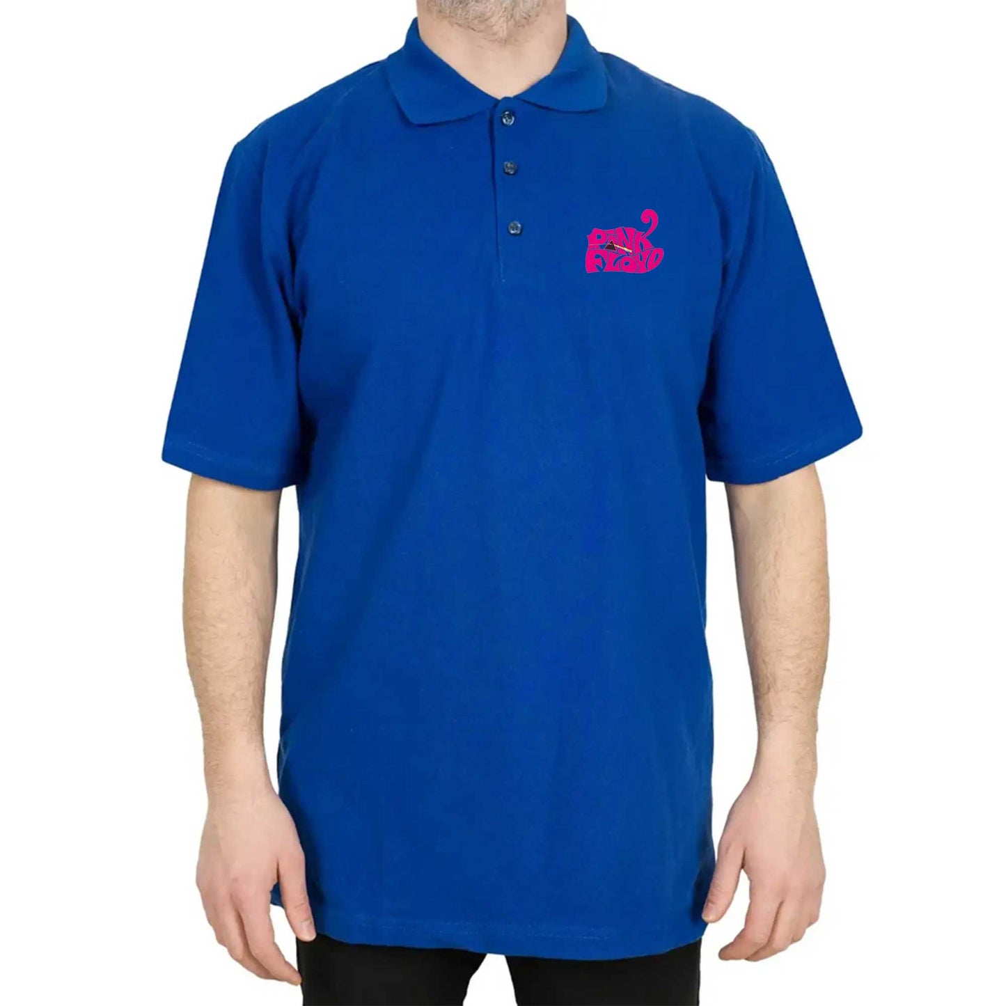 Pink Floyd Black Text Polo Yaka Renkli Tişört