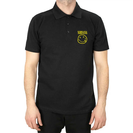 Nirvana Logo Polo Yaka Renkli Tişört