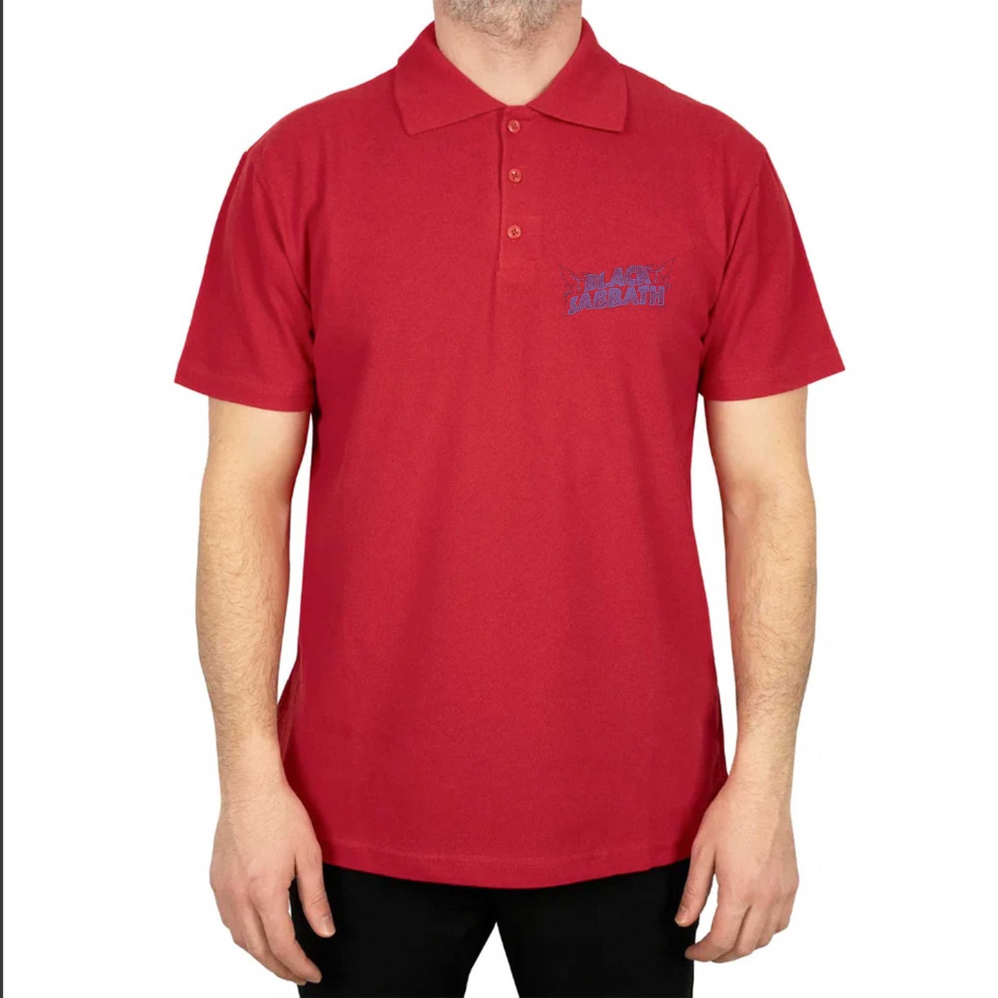 Black Sabbath Logo Polo Yaka Renkli Tişört