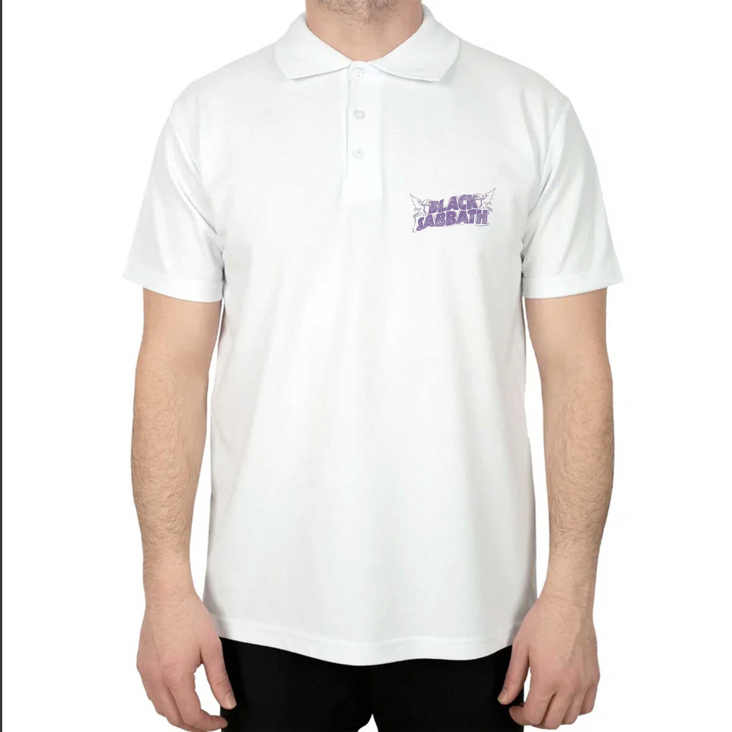 Black Sabbath Logo Polo Yaka Renkli Tişört