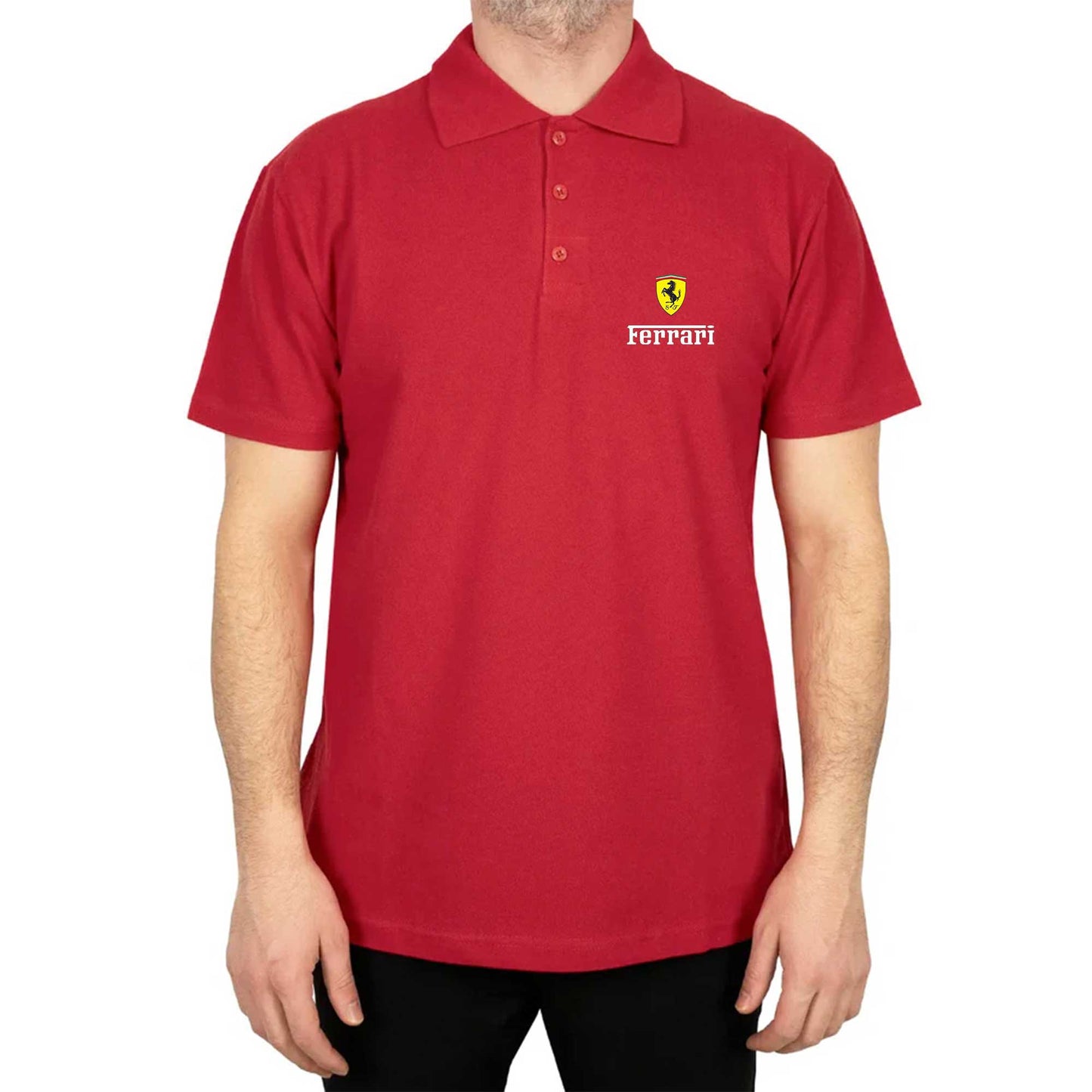 Ferrari in Italy Polo Yaka Renkli Tişört
