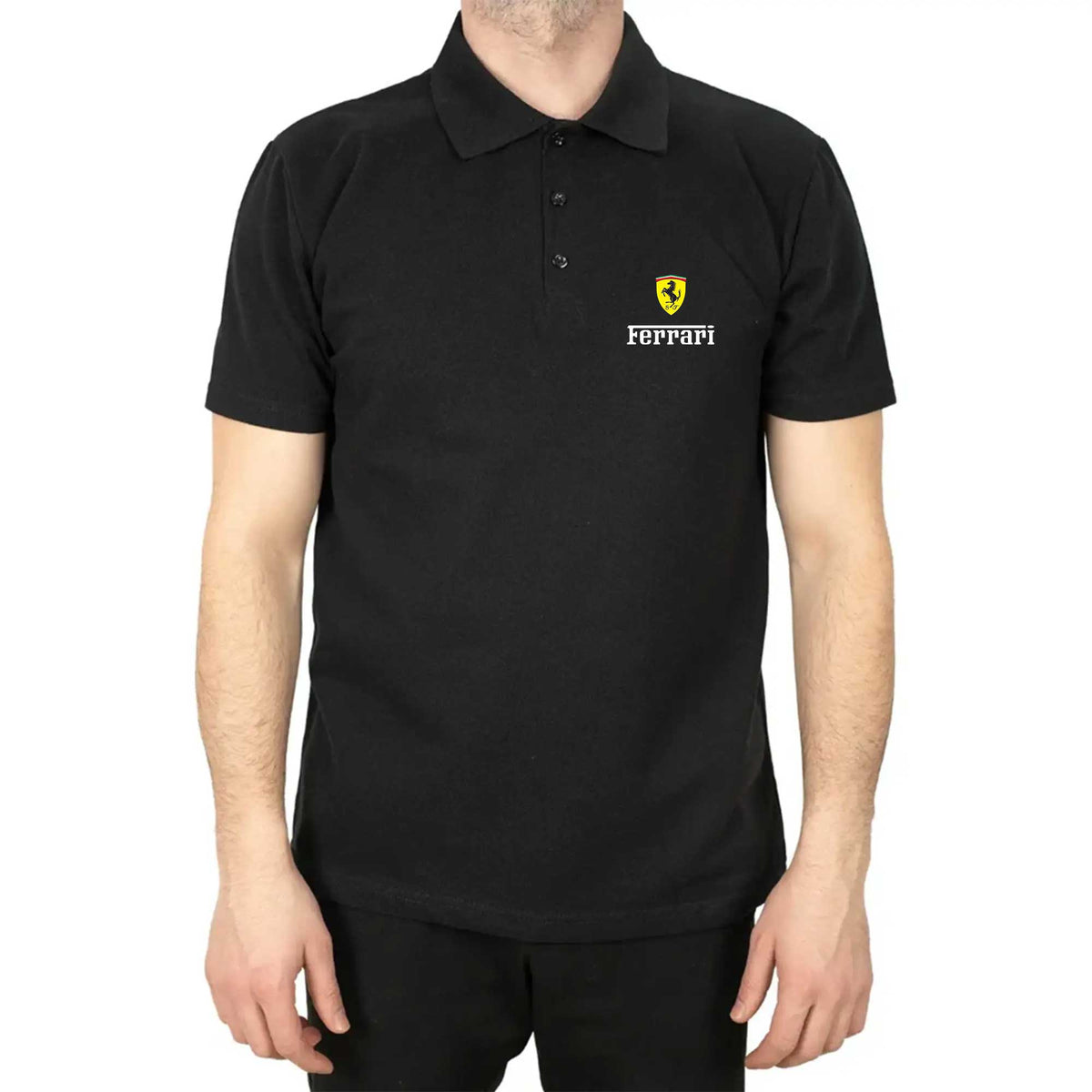 Ferrari in Italy Polo Yaka Renkli Tişört