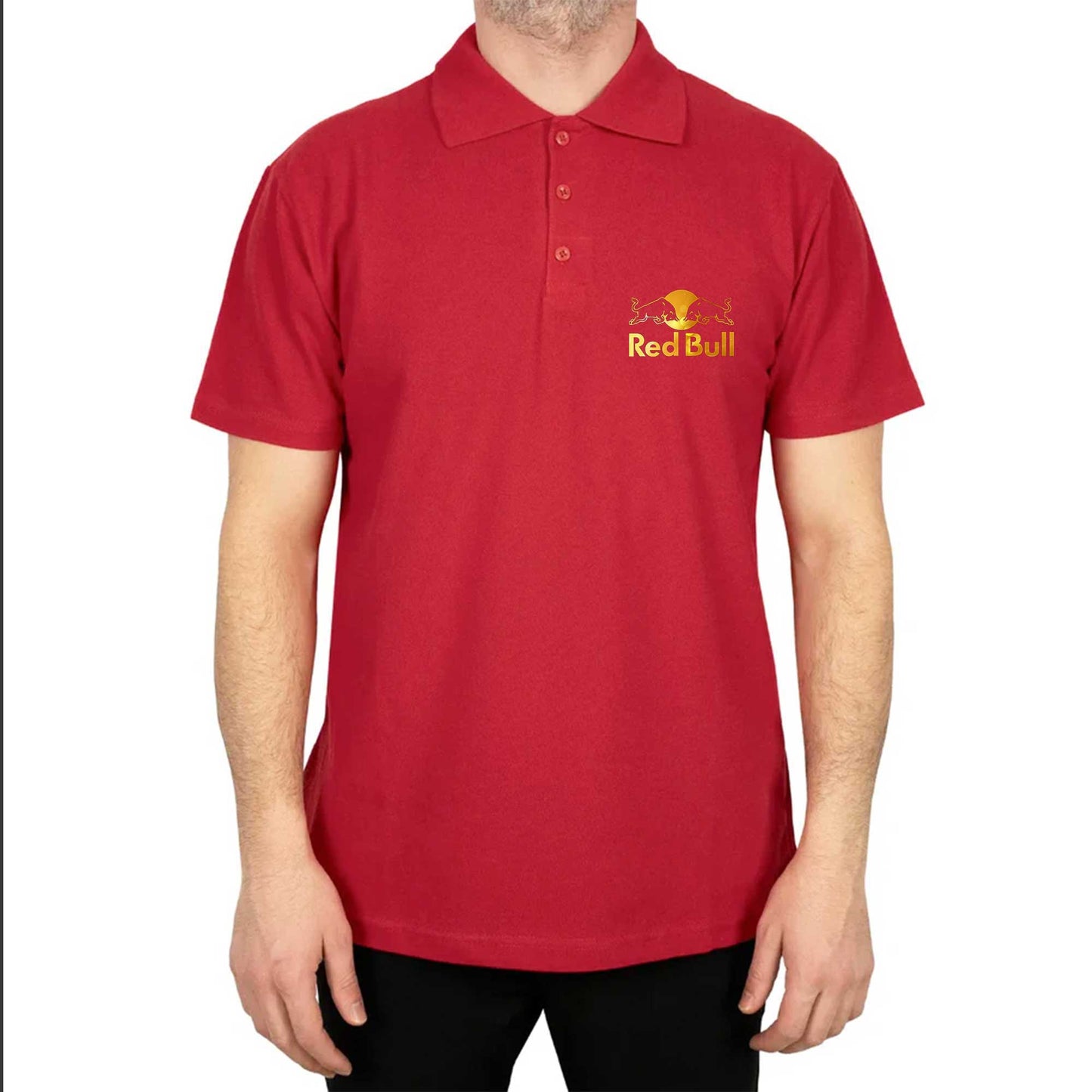 Redbull Gold Polo Yaka Renkli Tişört