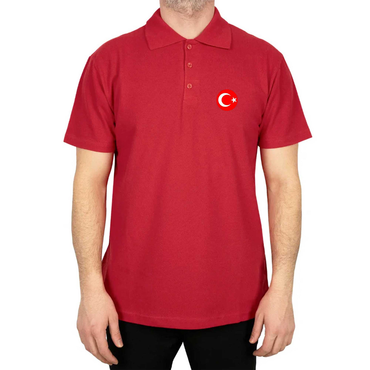 Ay Yıldız Polo Yaka Renkli Tişört