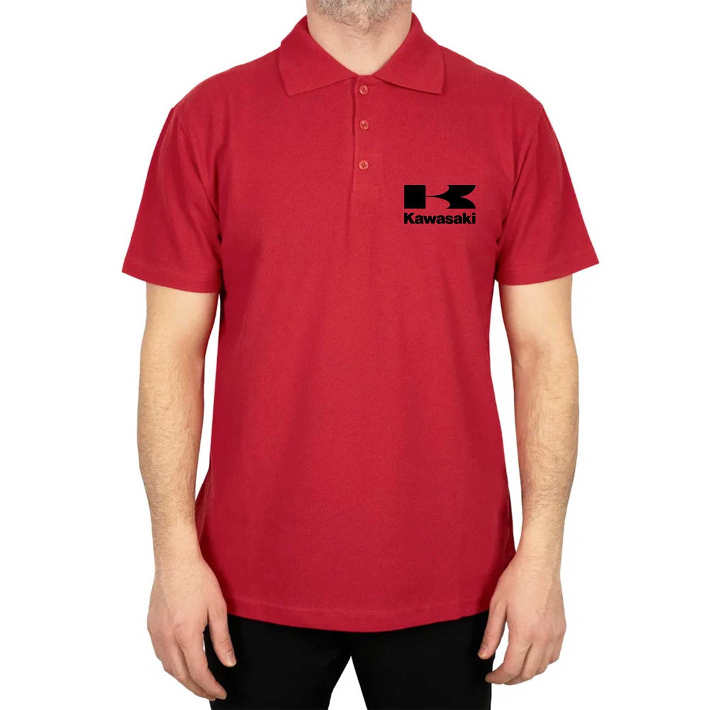 Kawasaki Logo Polo Yaka Renkli Tişört