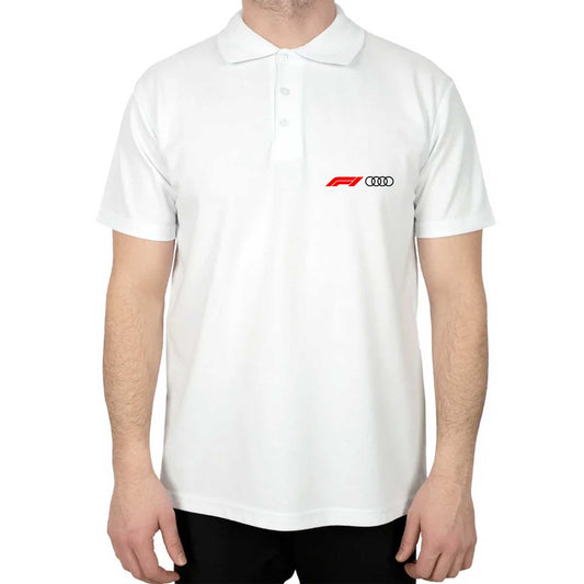 F1 Audi Logo Polo Yaka Renkli Tişört