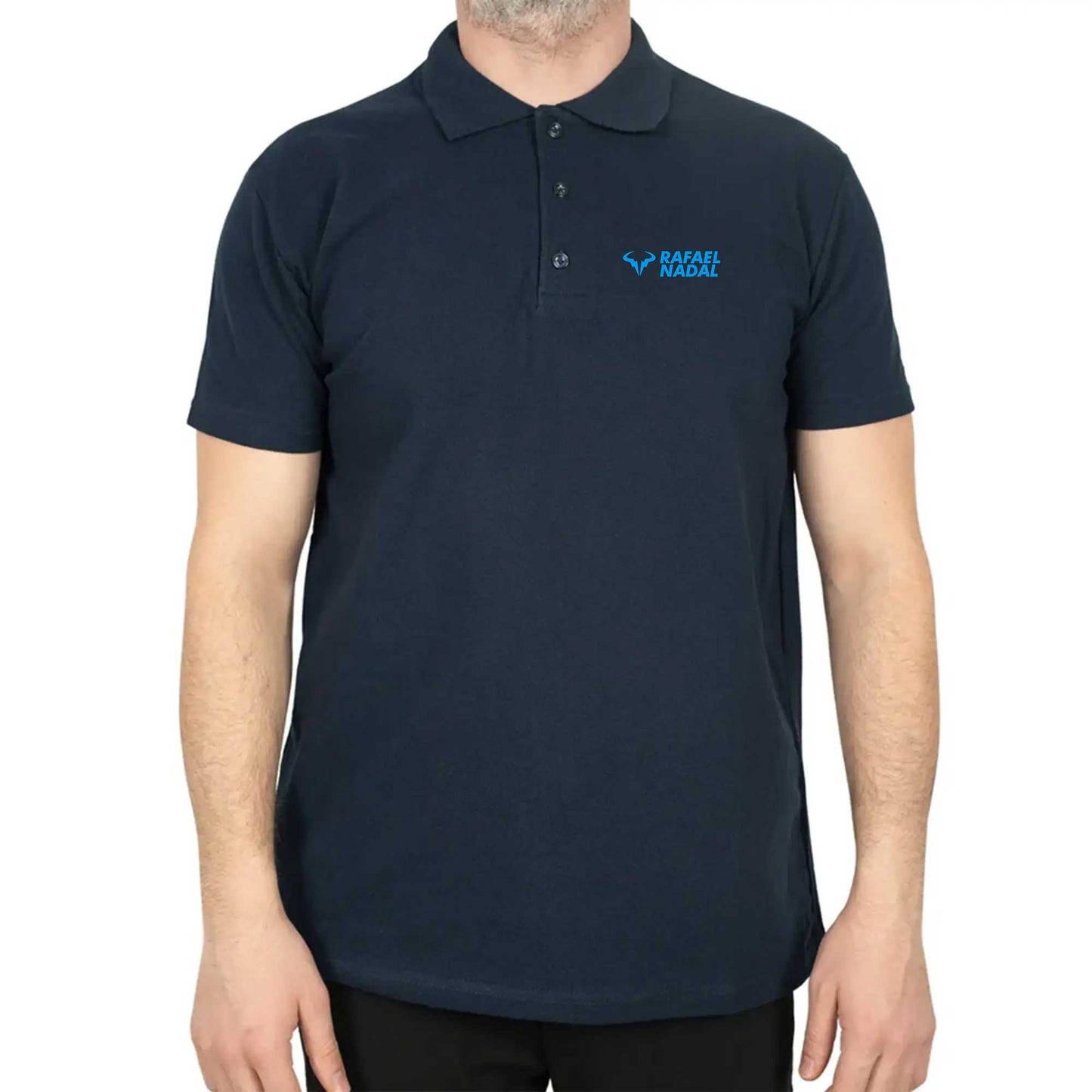 Rafael Nadal Blue Logo Text Polo Yaka Renkli Tişört