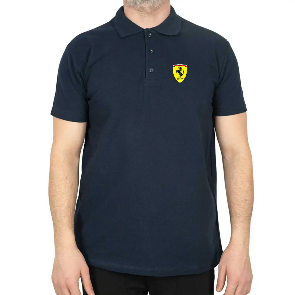 Ferrari Logo Polo Yaka Renkli Tişört