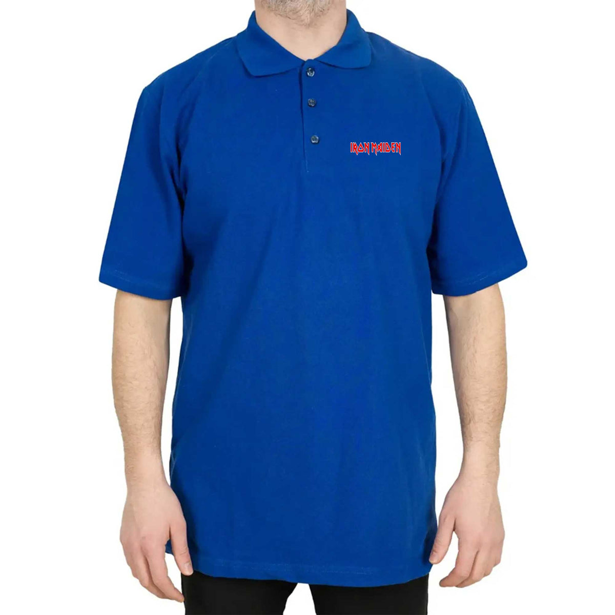 Iron maiden Red Text Polo Yaka Renkli Tişört