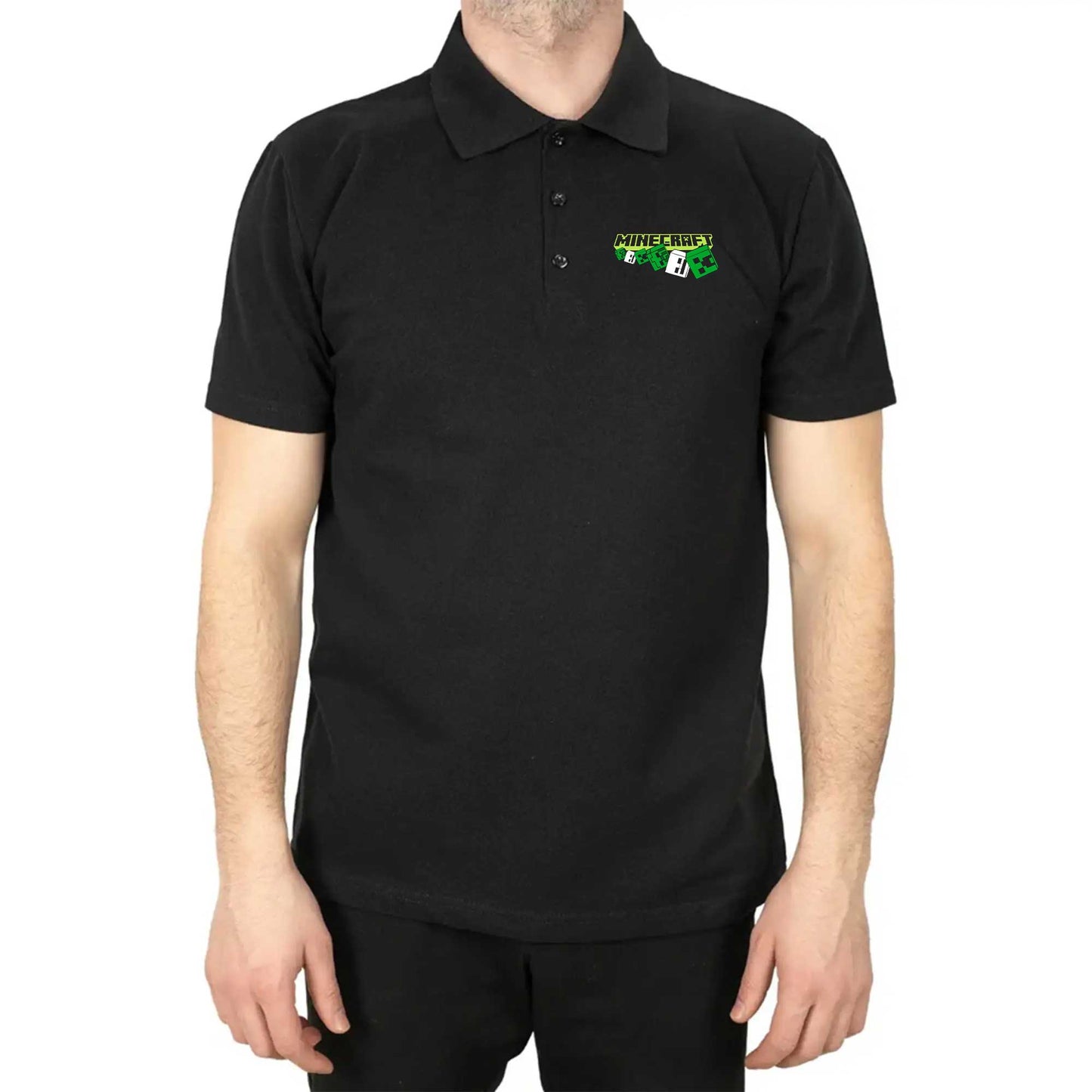 Minecraft Skeleton And Creeper Polo Yaka Renkli Tişört