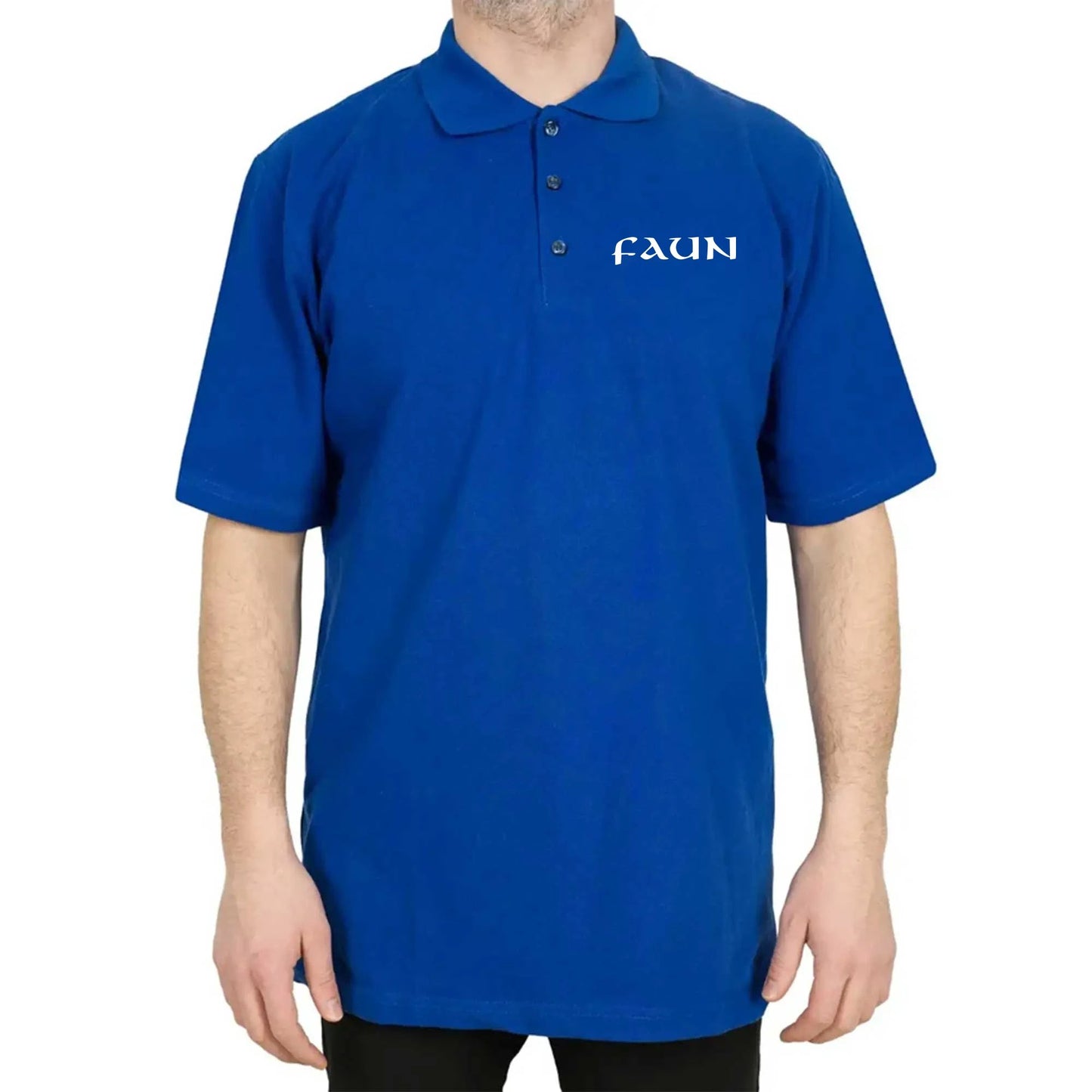 Faun Text Logo Polo Yaka Renkli Tişört