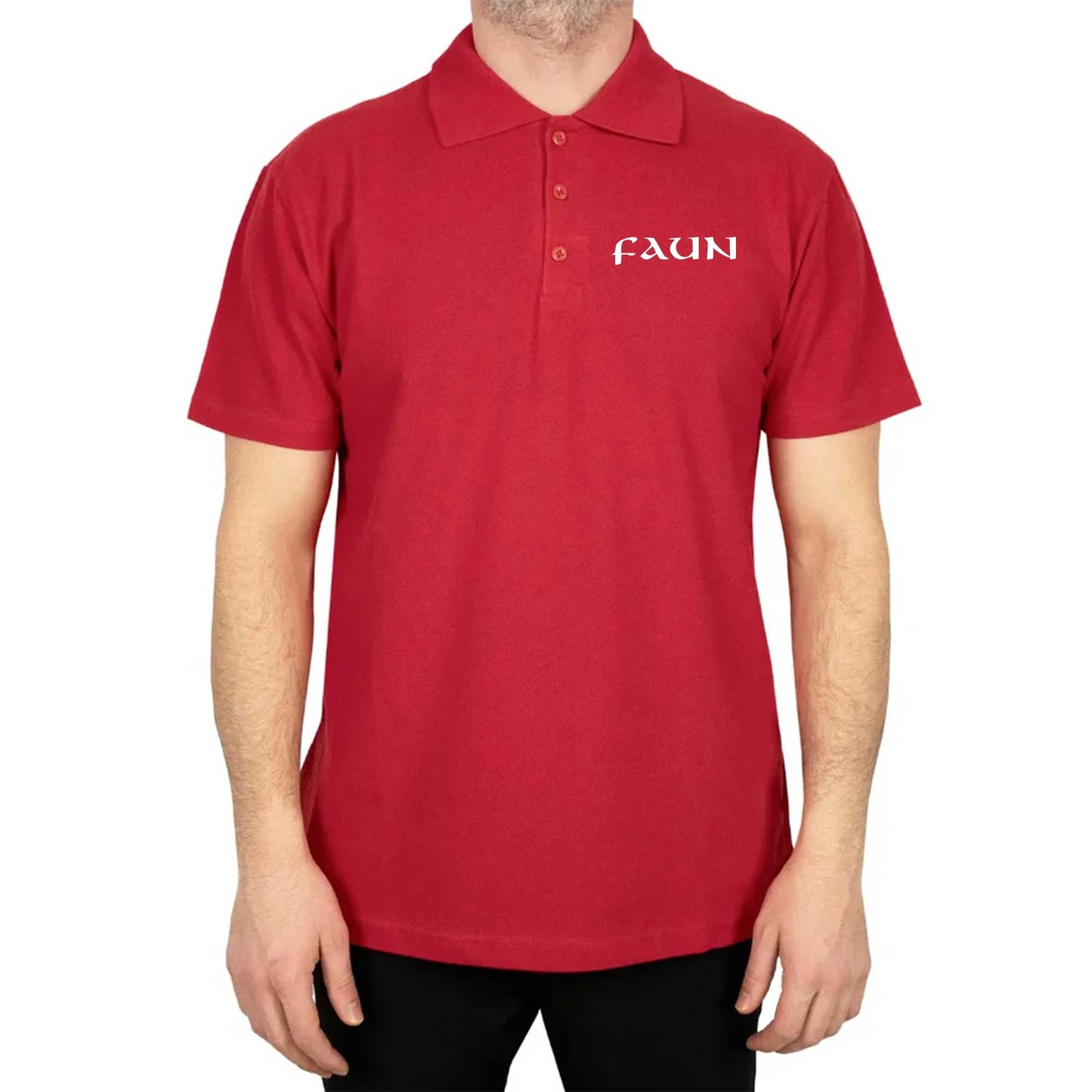 Faun Text Logo Polo Yaka Renkli Tişört