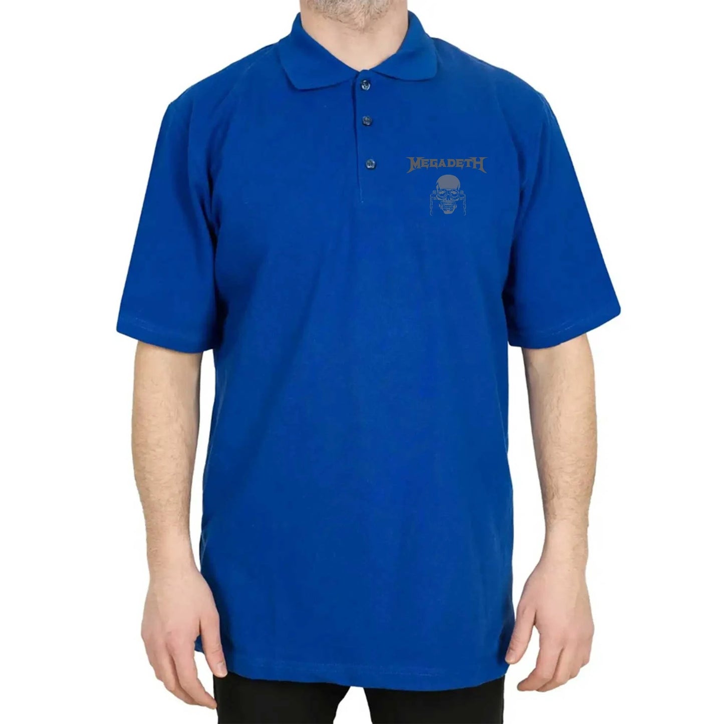 Megadeth Vic Rattlehead Skull Polo Yaka Renkli Tişört