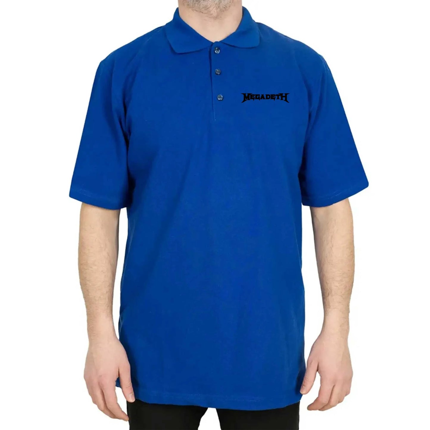 Megadeth Text Polo Yaka Renkli Tişört