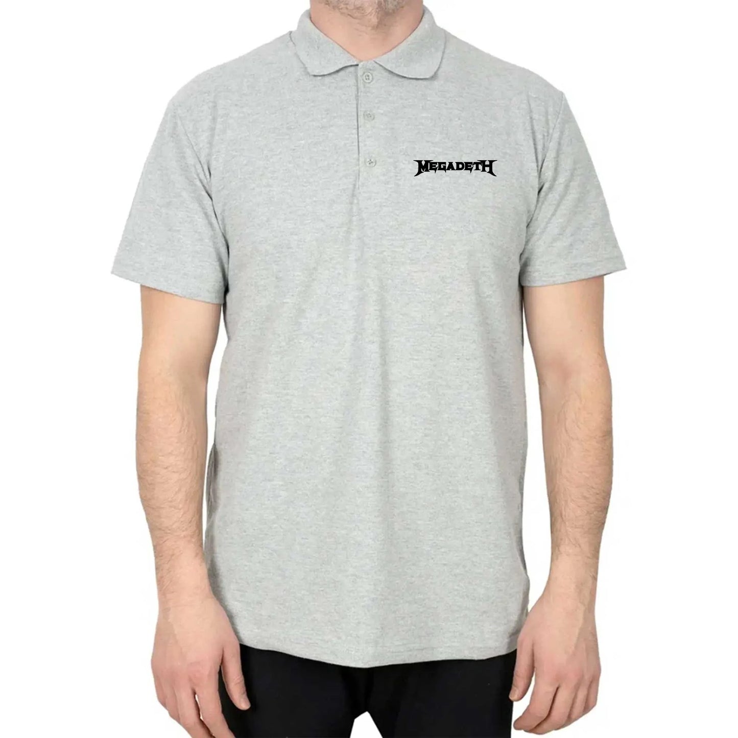 Megadeth Text Polo Yaka Renkli Tişört