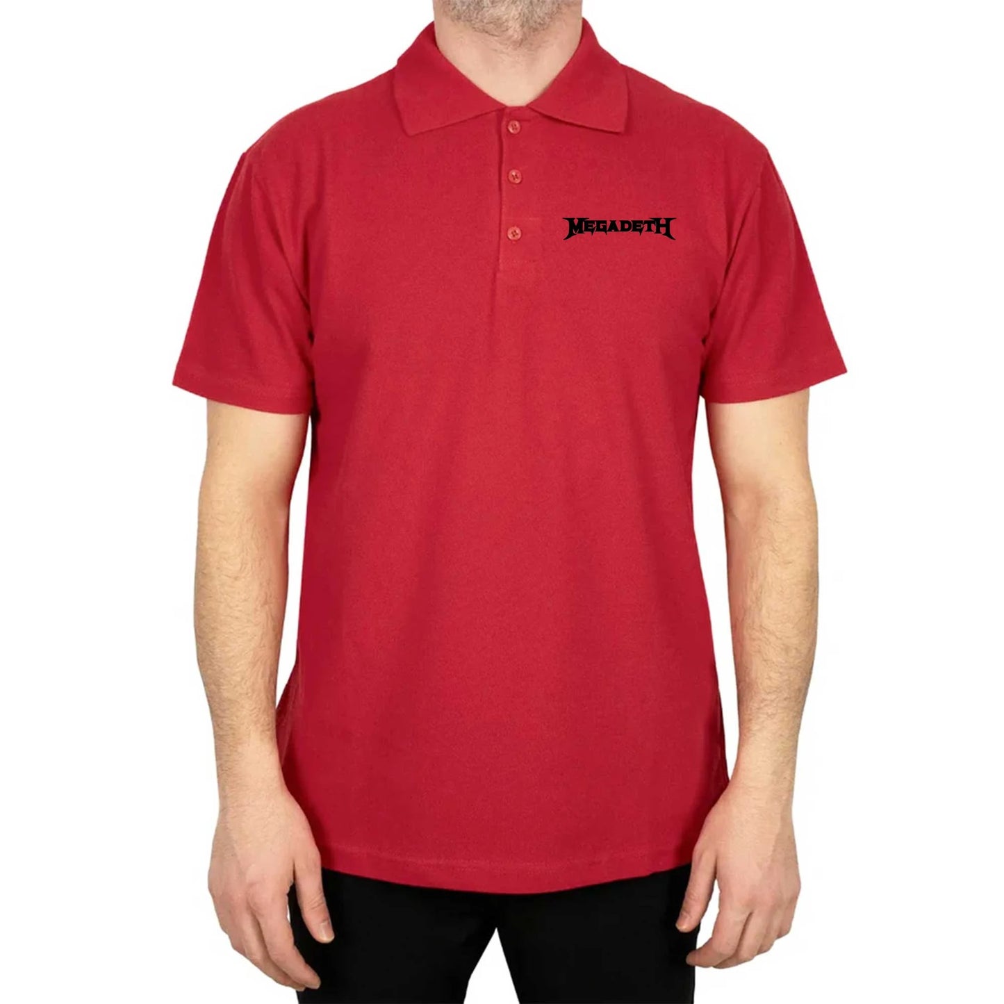 Megadeth Text Polo Yaka Renkli Tişört