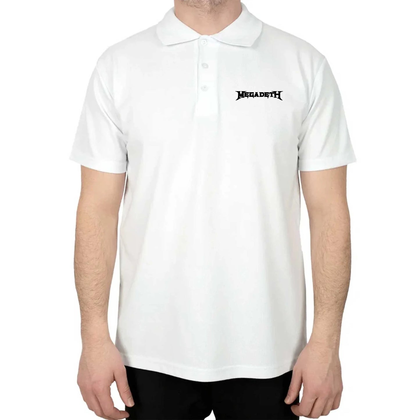 Megadeth Text Polo Yaka Renkli Tişört