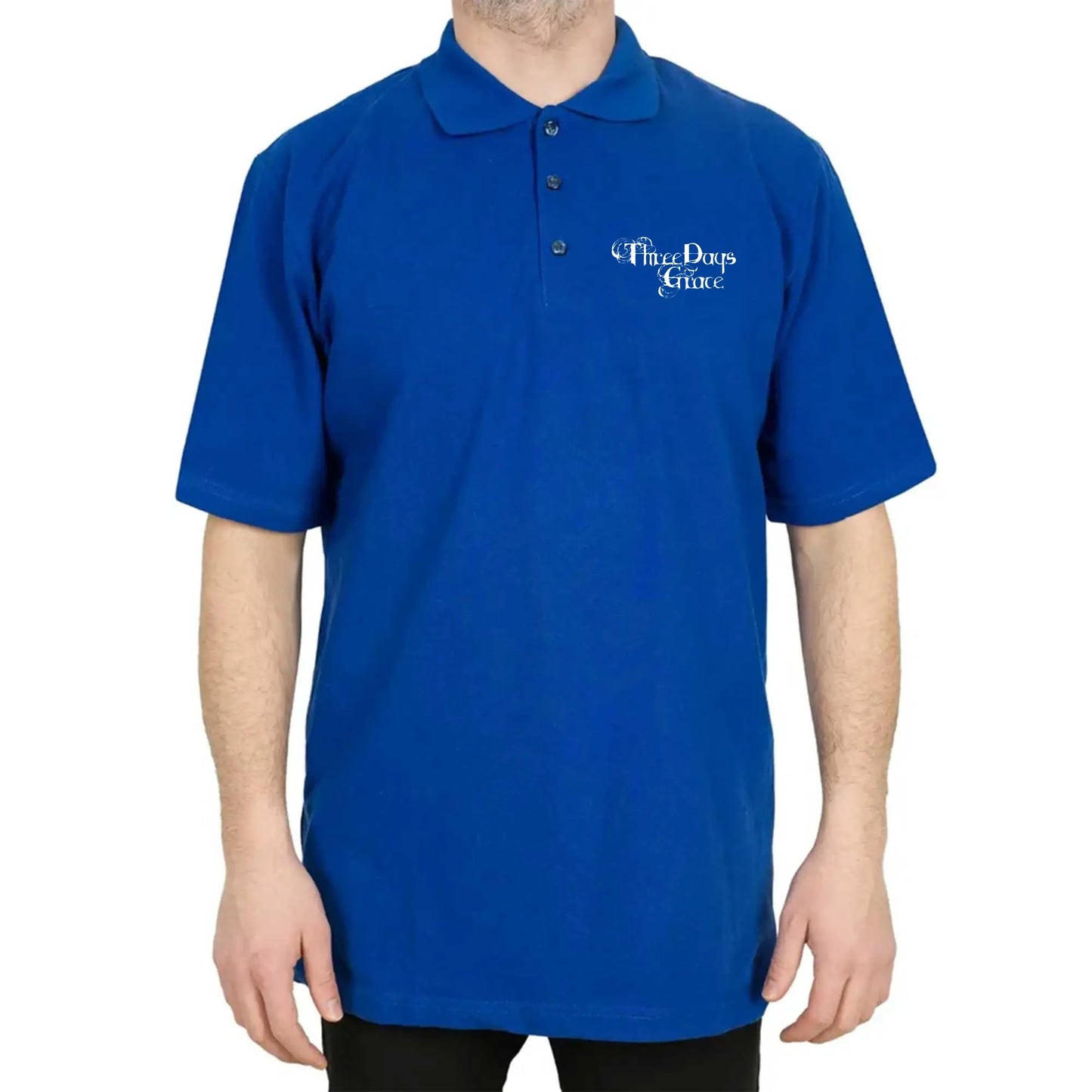 Three Days Grace Logo Text Polo Yaka Renkli Tişört
