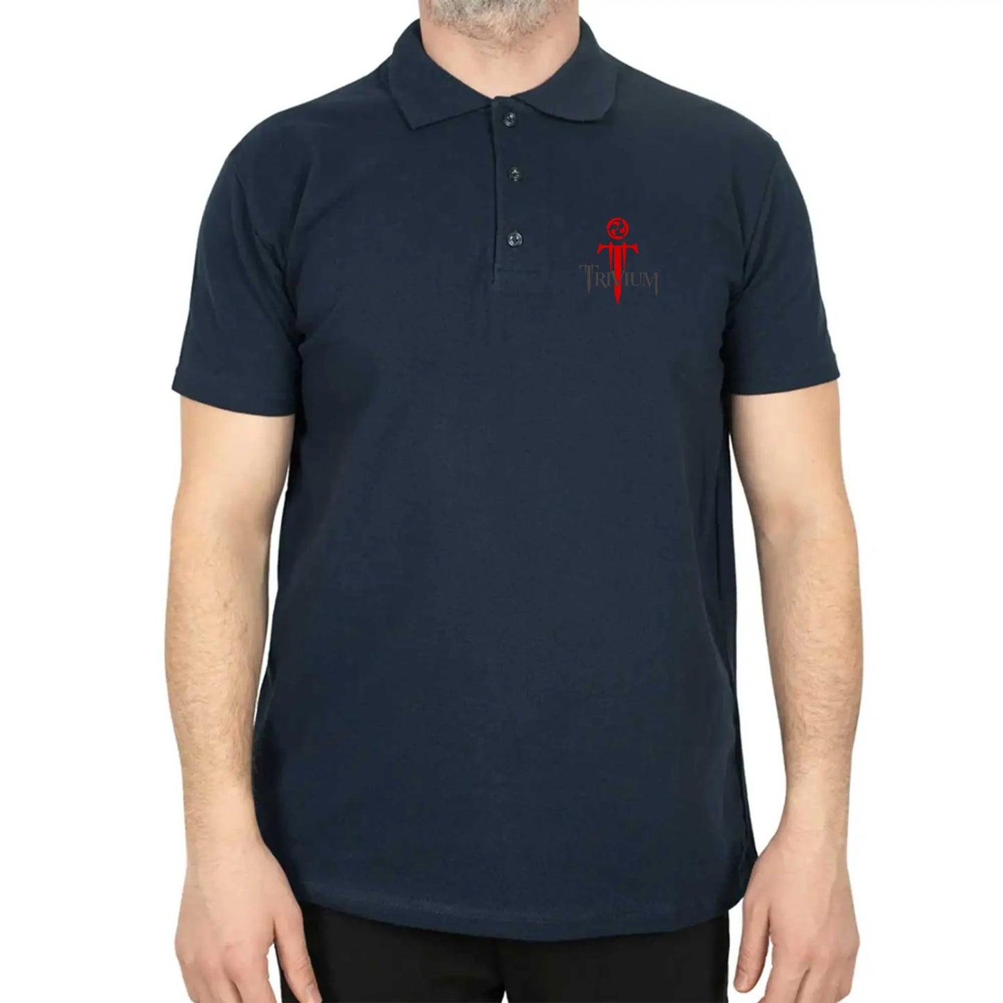Trivium Logo Red Polo Yaka Renkli Tişört