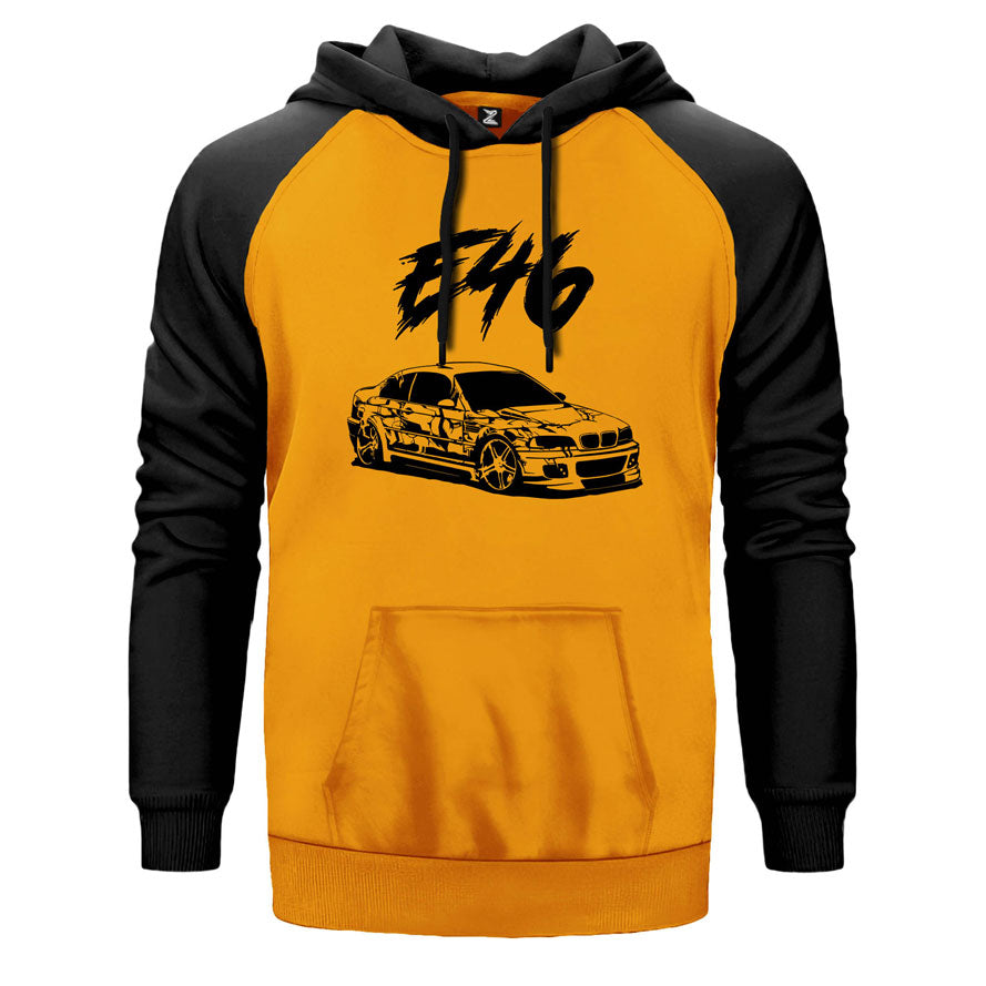 BMW E46 M3 Skecth Çift Renk Reglan Kol Sweatshirt