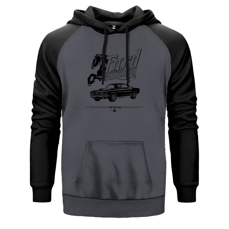 Mustang Ford Çift Renk Reglan Kol Sweatshirt