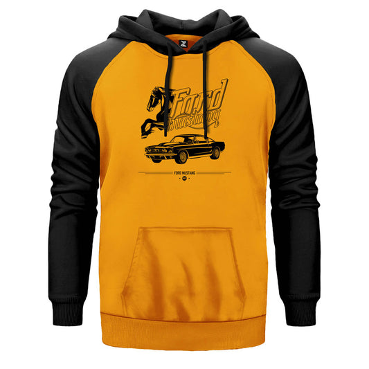 Mustang Ford Çift Renk Reglan Kol Sweatshirt