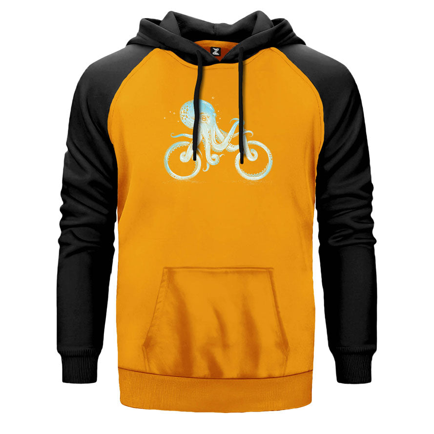 Octopus Biker Çift Renk Reglan Kol Sweatshirt