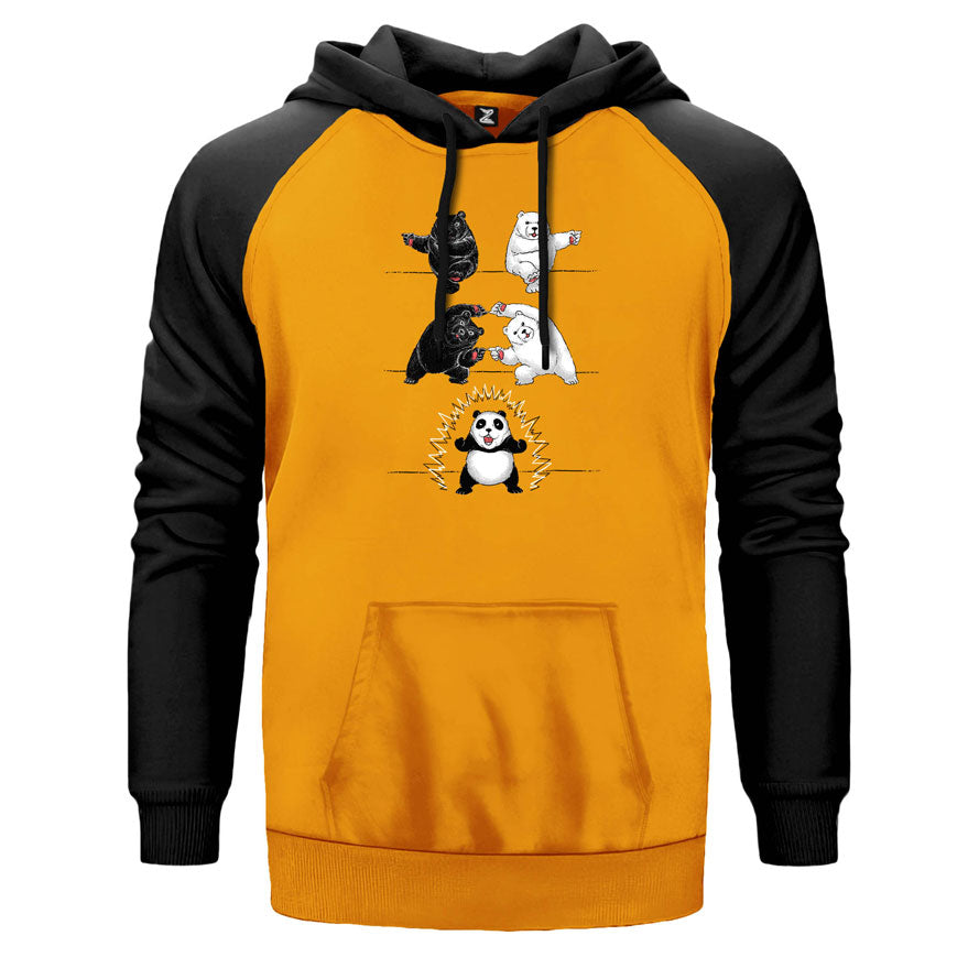 Panda And Bear Çift Renk Reglan Kol Sweatshirt