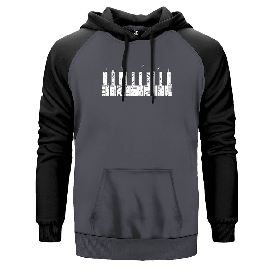 City Piano Çift Renk Reglan Kol Sweatshirt