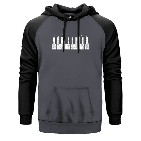 City Piano Çift Renk Reglan Kol Sweatshirt