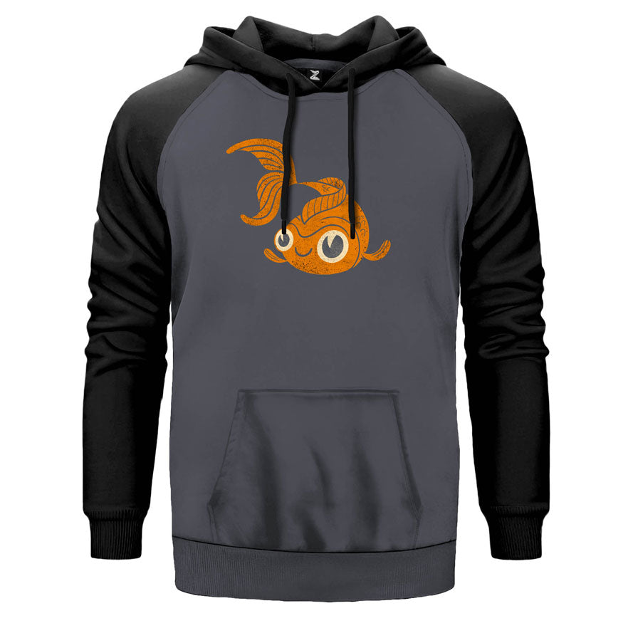 Fish Smiley Çift Renk Reglan Kol Sweatshirt