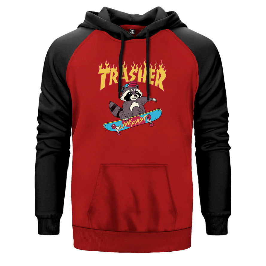 Thrasher Skate Racoon Çift Renk Reglan Kol Sweatshirt