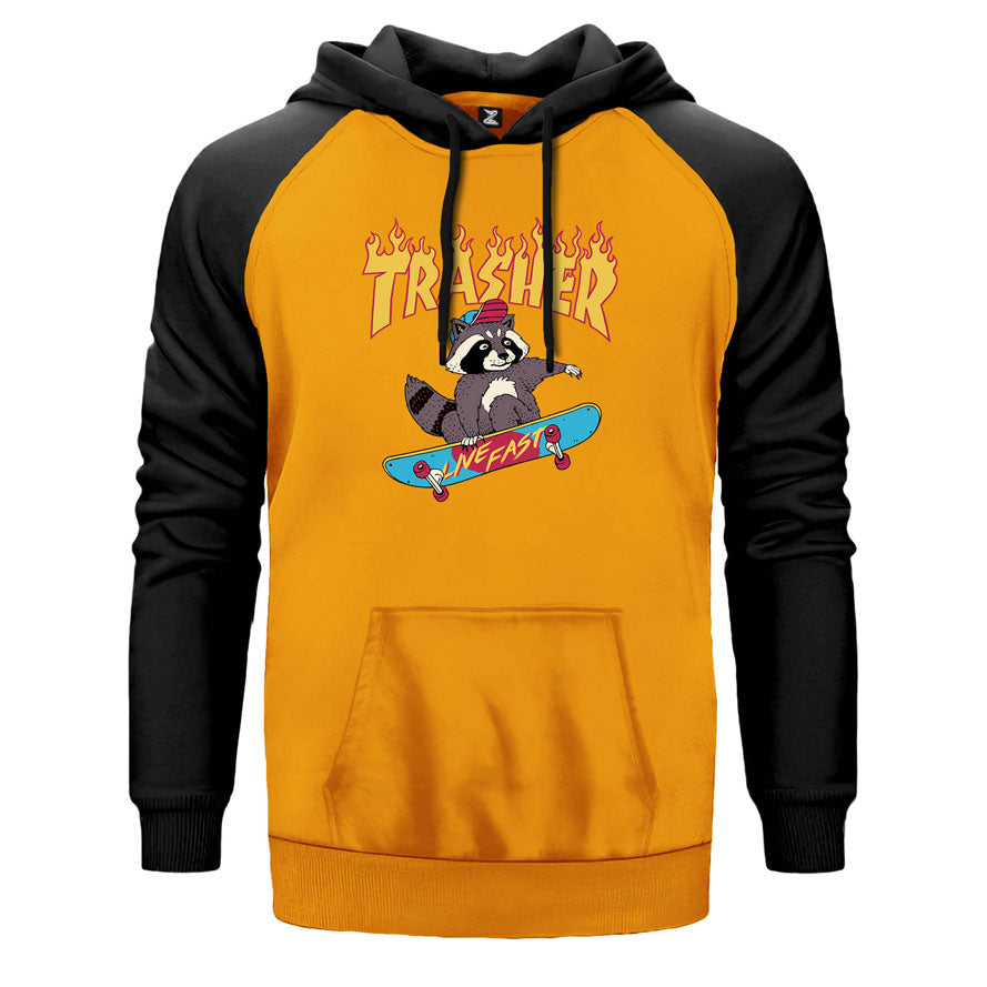 Thrasher Skate Racoon Çift Renk Reglan Kol Sweatshirt