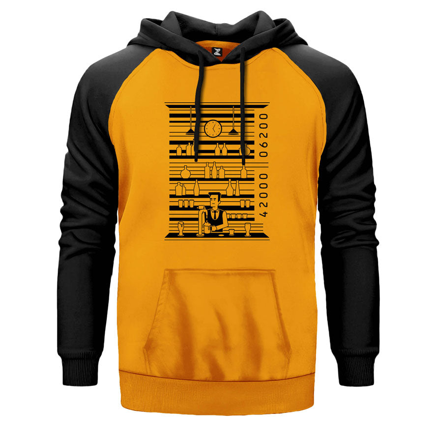 Barkod Man Çift Renk Reglan Kol Sweatshirt