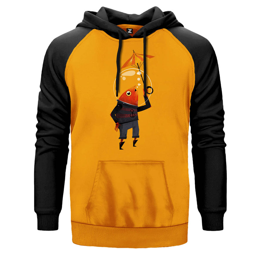 Fish On Water Çift Renk Reglan Kol Sweatshirt