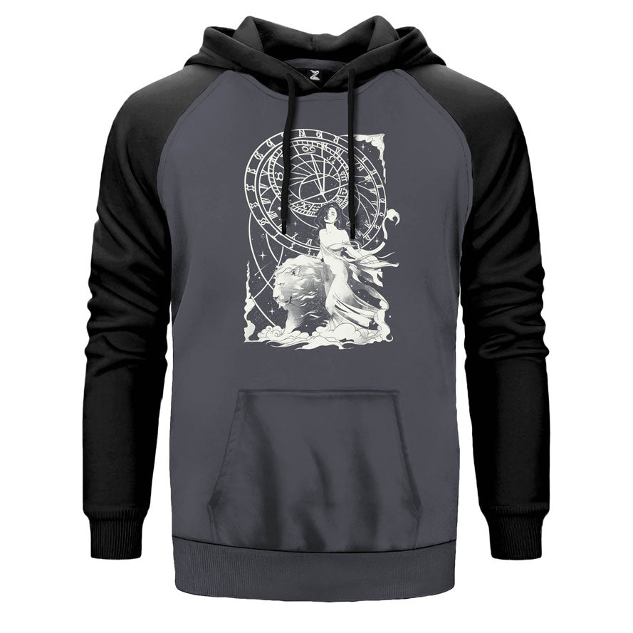 Aslan Burcu Takvimi Çift Renk Reglan Kol Sweatshirt