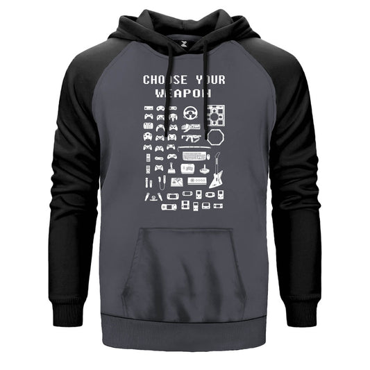 Choose Your Weapon Çift Renk Reglan Kol Sweatshirt