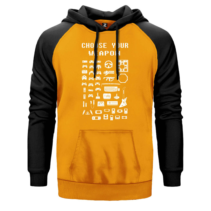 Choose Your Weapon Çift Renk Reglan Kol Sweatshirt