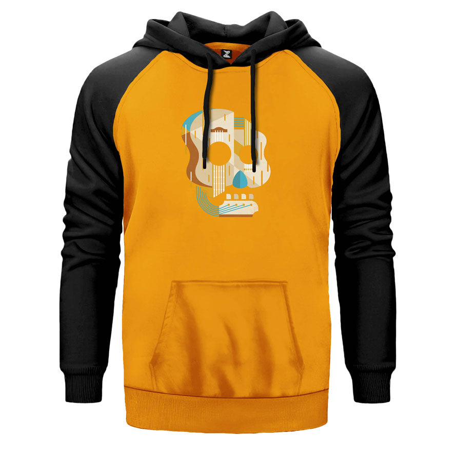 Guitar Skull Çift Renk Reglan Kol Sweatshirt