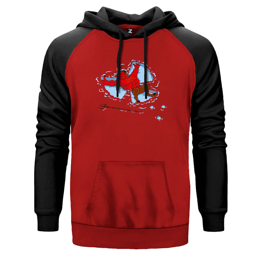 Devil Angel Snow Çift Renk Reglan Kol Sweatshirt