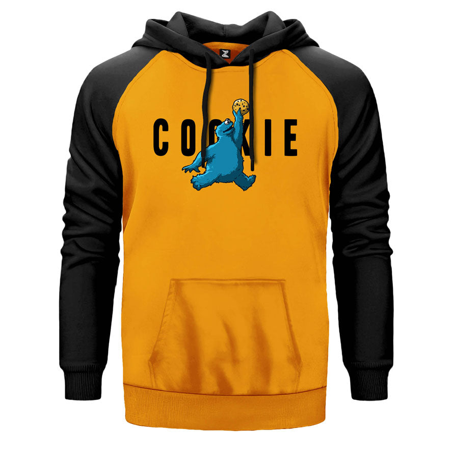 Cookie Monster Çift Renk Reglan Kol Sweatshirt