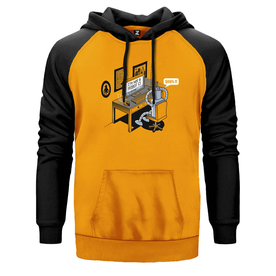 Im Not A Robot Çift Renk Reglan Kol Sweatshirt