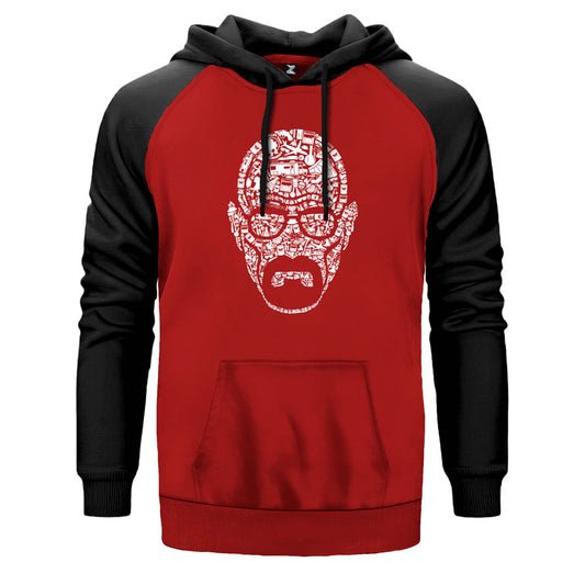 Breaking Bad çift renk reglan kol kapşonlu sweatshirt - kırmızı